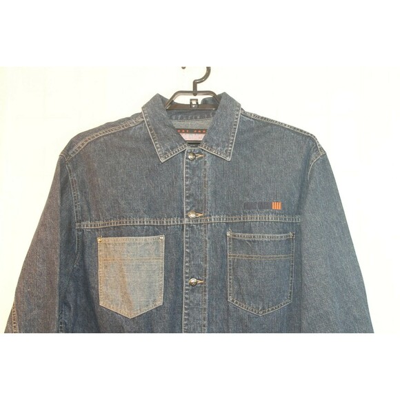 Vintage Y2K Phat Farm SUG Trucker Jacket Denim Graphic Jean Mens Coat Size XL - Picture 2 of 9